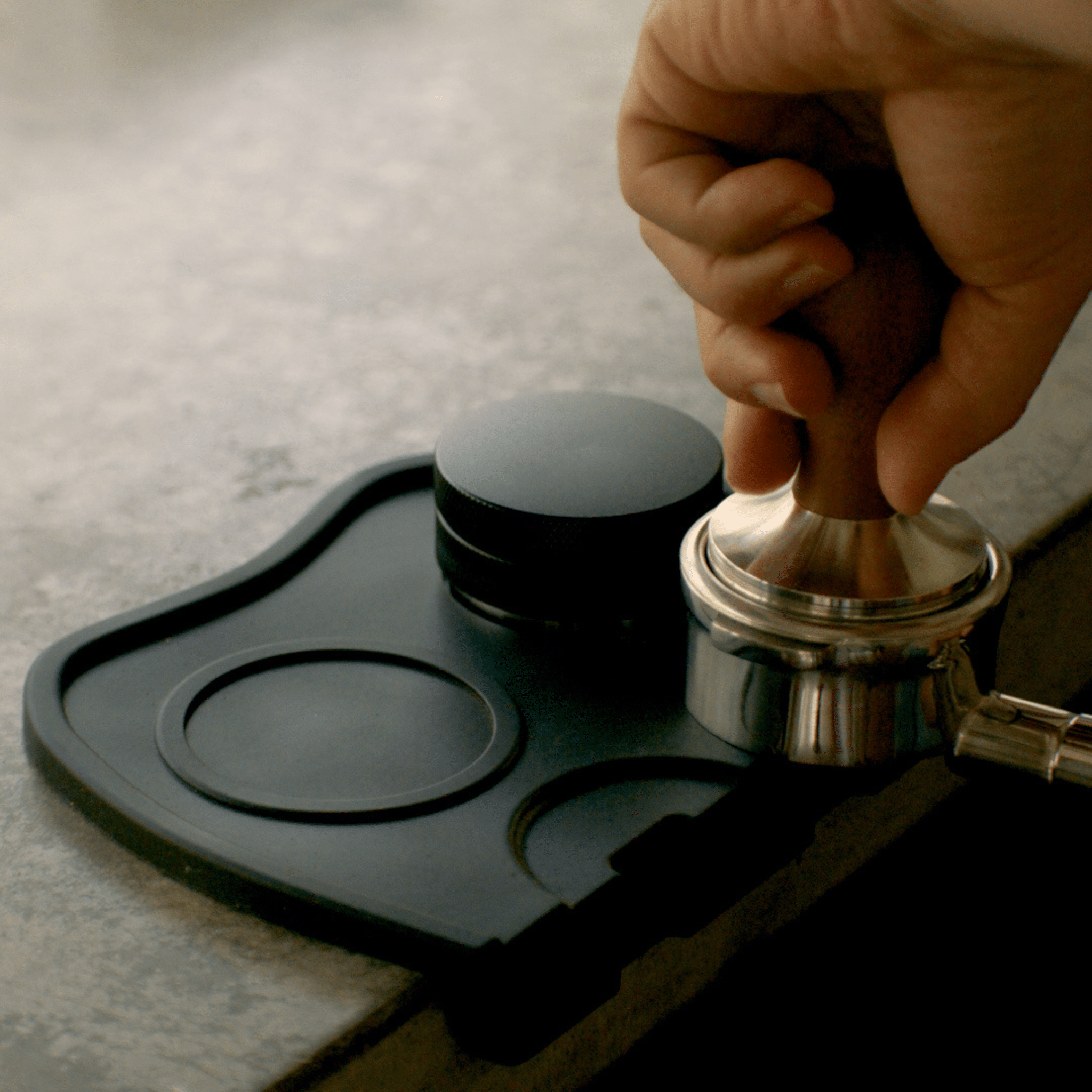 58mm Coffee Tamper - Almond Solid Wood - Barista Grade — lifestyle shot