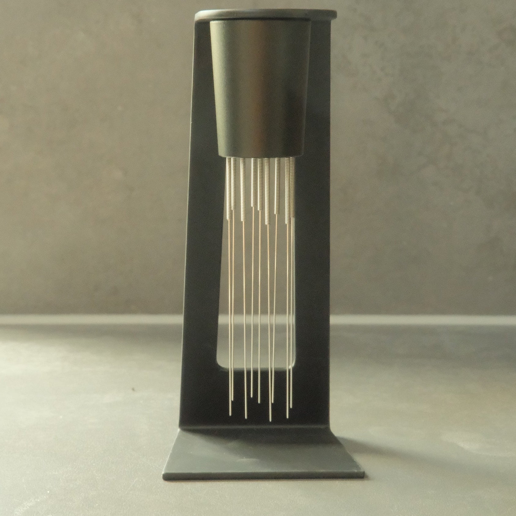 Coffee Needle Distributor With Magnetic Stand - Black — lifestyle shot