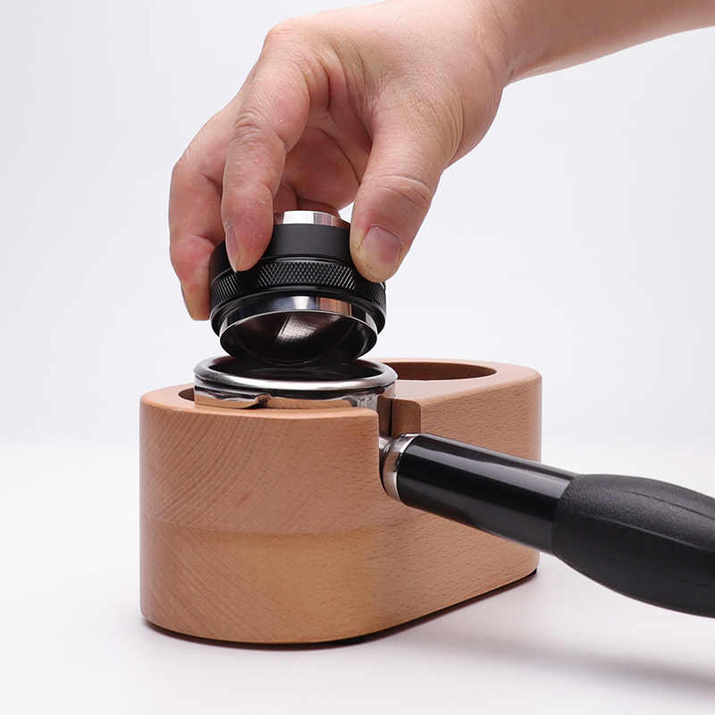 Wooden Coffee Tamper Station And Portafilter Holder - 58mm